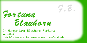 fortuna blauhorn business card